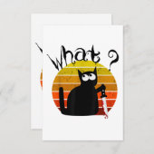  Cat What Halloween Moorddadige Zwarte Kat Wit Bedankkaart (Voorkant / Achterkant)