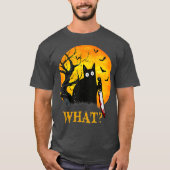Cat What Murderous Black Cat With Knife Costume T-shirt (Voorkant)