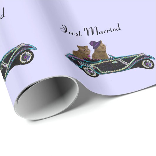 Cat Wheels net getrouwd Cadeaupapier (Rol Hoek)