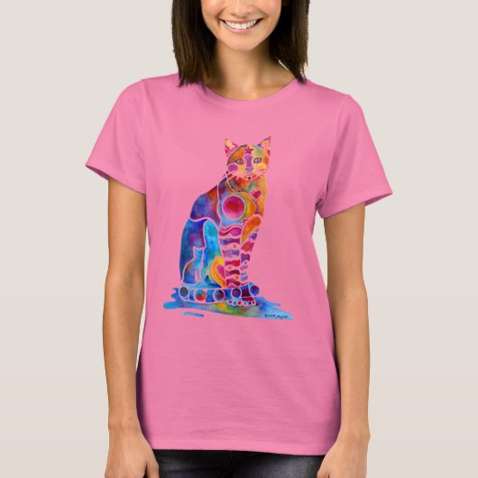 Cat Whimsical Art T-shirt (Voorkant)