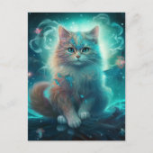 Cat Whimsical Fantasy Art Briefkaart (Voorkant)