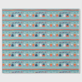 Cat Whimsical Schattige patroon Cadeaupapier (Vlak)