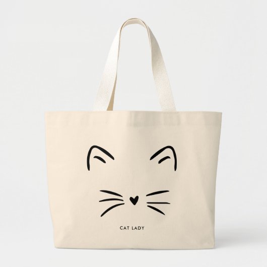 Cat Whiskers Grote Tote Bag (Voorkant)