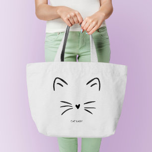 Cat Whiskers Grote Tote Bag