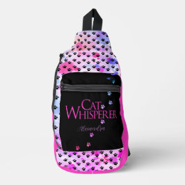 Cat Whisperer Kleurrijke Tie Dye Roze leuk gezegde Sling Bag