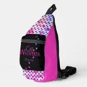 Cat Whisperer Kleurrijke Tie Dye Roze leuk gezegde Sling Bag (Rechterhoek)