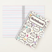 Cat White cartoon School Notitieboek (Binnen)