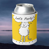 Cat wil een feest hebben. blikjeskoeler