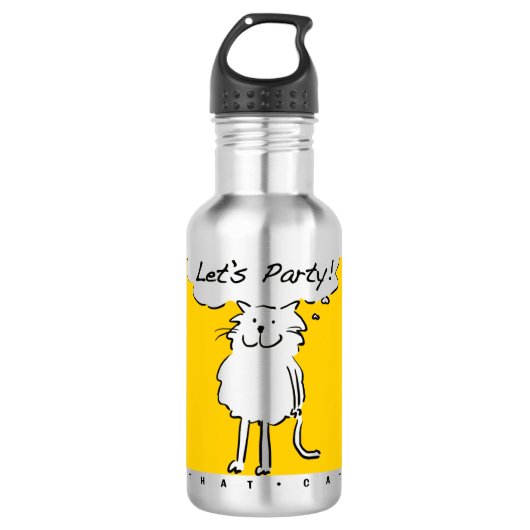 Cat wil een feestje! feestneus waterfles (Voorkant)