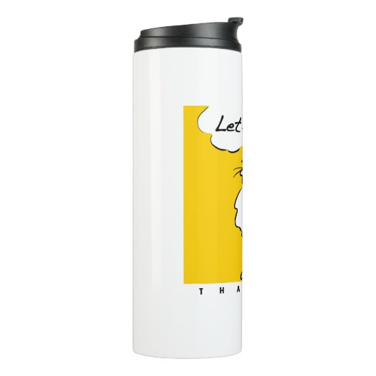 Cat wil een feestje! grappige kat thermosbeker (Gedraaid links)