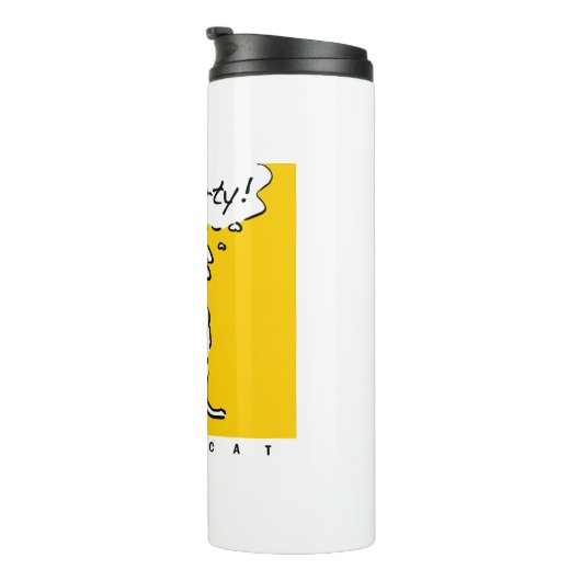 Cat wil een feestje! grappige kat thermosbeker (Geroteerd rechts)