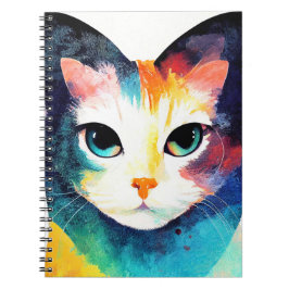 Cat Wild Natuur Dierenkleur Kunst Schilderen Notitieboek