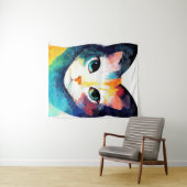 Cat Wild Natuur Dierenkleur Kunst Schilderen Wandkleed (In Situ (horizontaal))