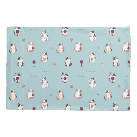 Cat & Wine Kussensloop: leuk ontwerp voor kattenli Kussensloop (Achterkant)