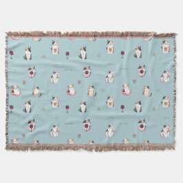 Cat & Wine Throw Blanket: Gezellig en speels desig Deken
