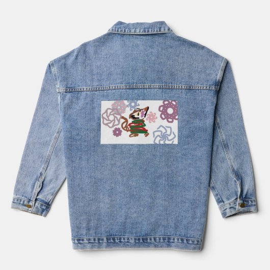 Cat winter  denim jacket (Achterkant)