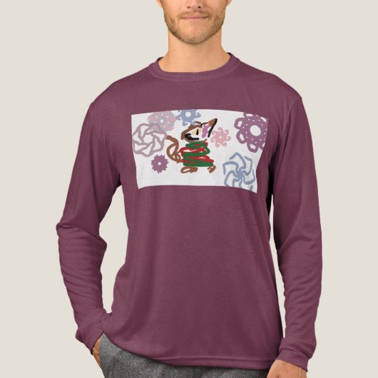 Cat winter  Tri-Blend shirt (Voorkant volledig)