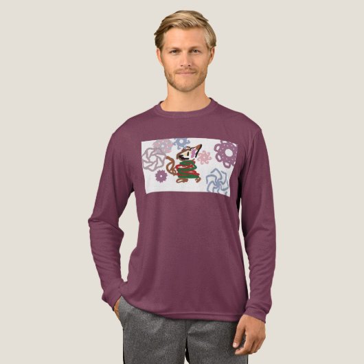 Cat winter  Tri-Blend shirt (Voorkant)