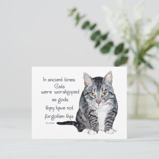 Cat Wisdom - in de oudheid waren Katten Briefkaart (Staand voorkant)