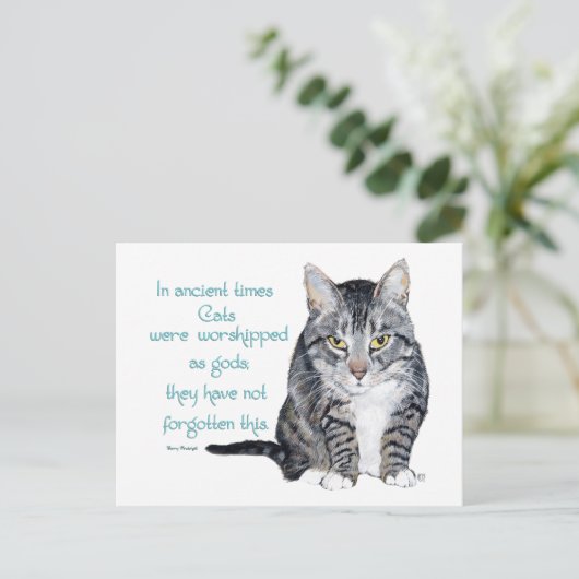 Cat Wisdom - in de oudheid waren Katten Briefkaart (Staand voorkant)