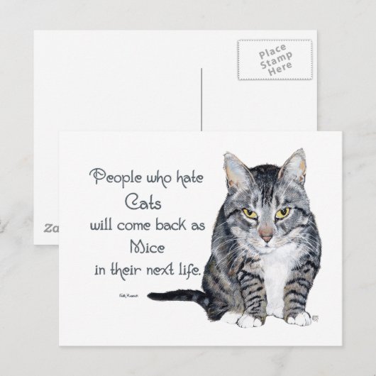 Cat Wisdom - Mensen die katten haten Briefkaart (Voorkant / Achterkant)