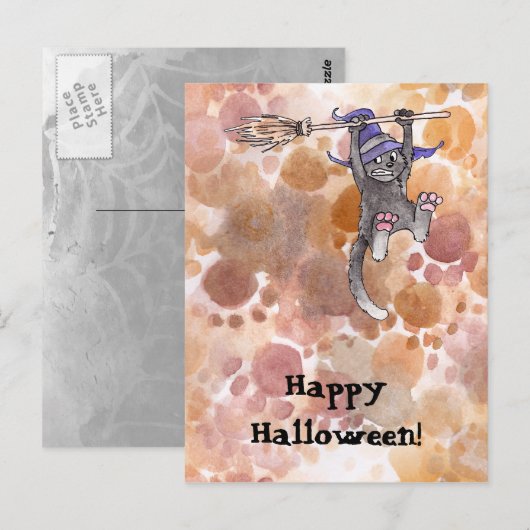 Cat Witch Briefkaart (Voorkant / Achterkant)