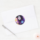 Cat Witch Classic Ronde Sticker (Envelop)
