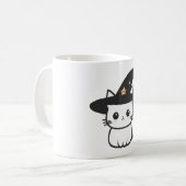 cat witch cute cats | cats lovers design koffiemok (Voorkant links)