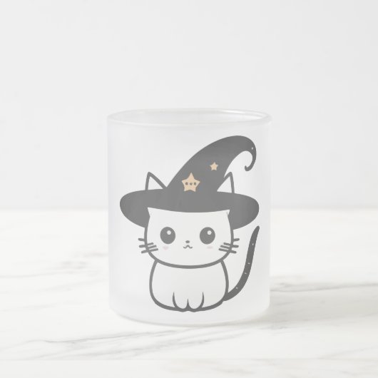 cat witch cute cats | cats lovers design matglas koffiemok (Center)