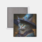 Cat Witch Fantasy Art Magneet (Voorkant / Achterkant)