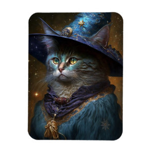 Cat Witch Fantasy Art Magneet