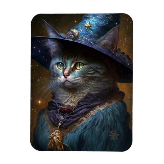 Cat Witch Fantasy Art Magneet (Verticaal)