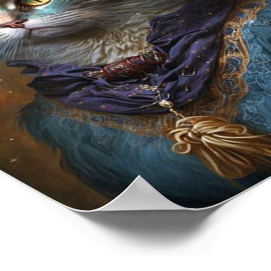 Cat Witch Fantasy Art Poster (Hoek)