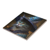 Cat Witch Fantasy Art Tegeltje (Zijkant)