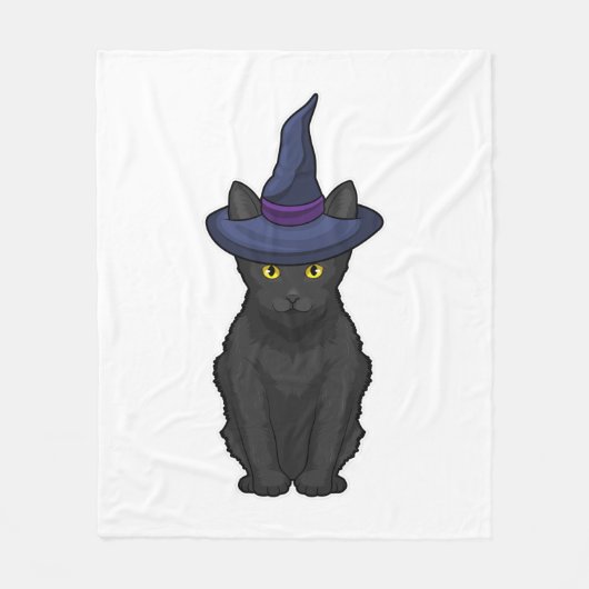 Cat Witch Fleece Deken (Voorkant)