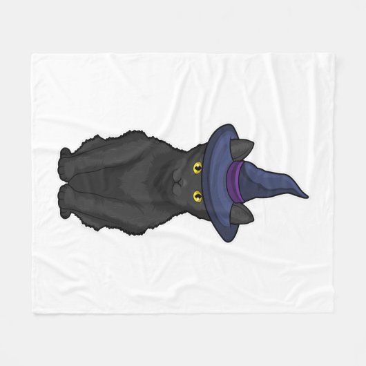 Cat Witch Fleece Deken (Voorkant (Horizontaal))