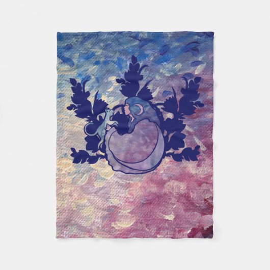 Cat Witch Moon Goddess Wiccan Cat Person Fleece Deken (Voorkant)