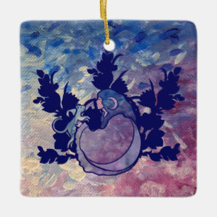 Cat Witch Moon Goddess Wiccan Cat Person Keramisch Ornament