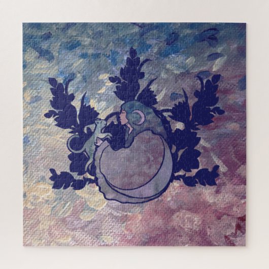 Cat Witch Moon Goddess Wiccan Cat Person Legpuzzel (Verticaal)