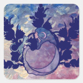 Cat Witch Moon Goddess Wiccan Cat Person Vierkante Sticker (Voorkant)