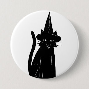 Cat Witch Ronde Button 7,6 Cm