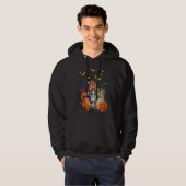 Cat Witch Scary Pumpkin Bat Skeleton Magical Hallo Hoodie (Voorkant volledig)
