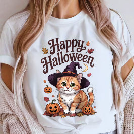 Cat witch spooky season t-shirt