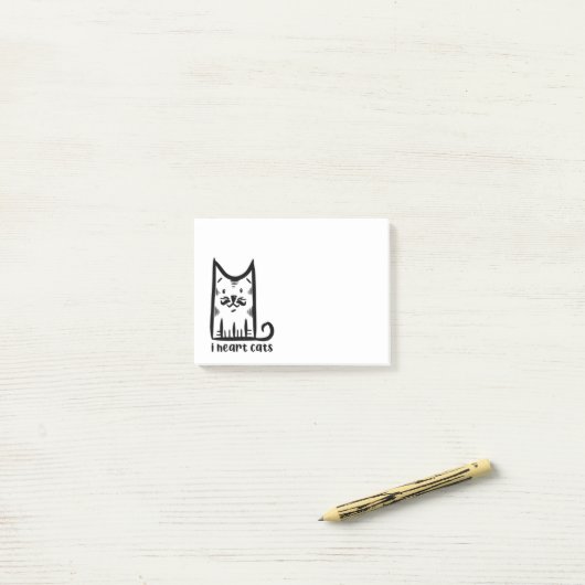 Cat with a Stylish Moustache, i heart cats Post-it® Notes (Op bureau)
