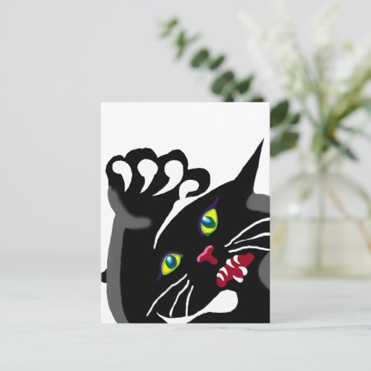Cat with attitude briefkaart (Staand voorkant)