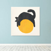 Cat with ball Canvas Afdruk (Insitu (Houten vloer))
