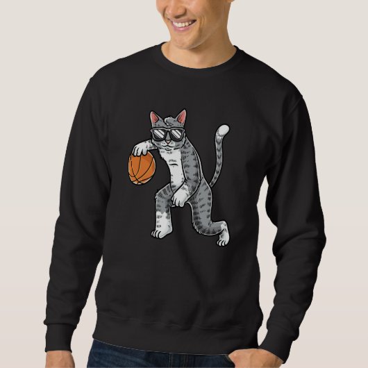 Cat With Basketball Ball Basketball Player Trui (Voorkant)