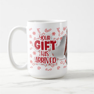 Cat with bow wishing Merry Christmas Mug Koffiemok