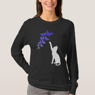 Cat with Butterflies Beautiful Butterfly T-shirt
