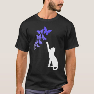 Cat with Butterflies Beautiful Butterfly T-shirt